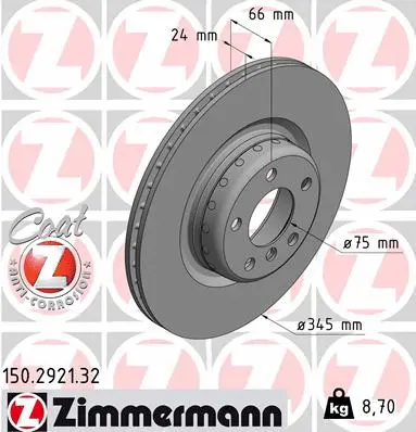 Disque de frein ZIMMERMANN 150.2921.32