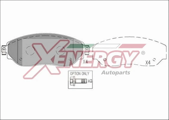Kit de plaquettes de frein, frein à disque AP XENERGY X41283