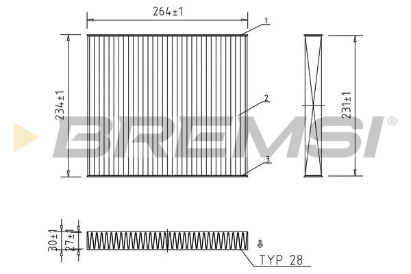 Filtre, air de l'habitacle BREMSI FC0107C