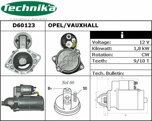 Démarreur Technika D60123