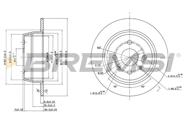 Disque de frein BREMSI CD6331S