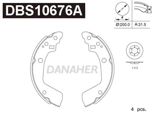 Jeu de mâchoires de frein DANAHER DBS10676A
