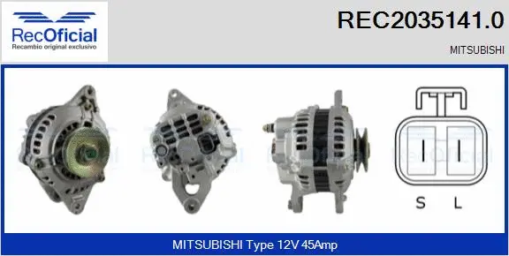 Alternateur RECOFICIAL REC2035141.0