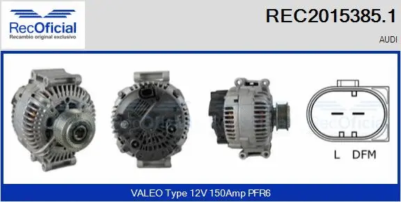 Alternateur RECOFICIAL REC2015385.1