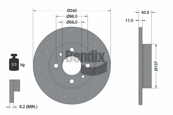 Disque de frein BENDIX Braking BDS2310