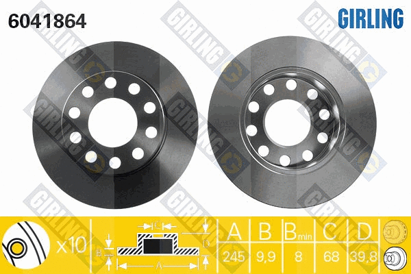 Disque de frein GIRLING 6041864