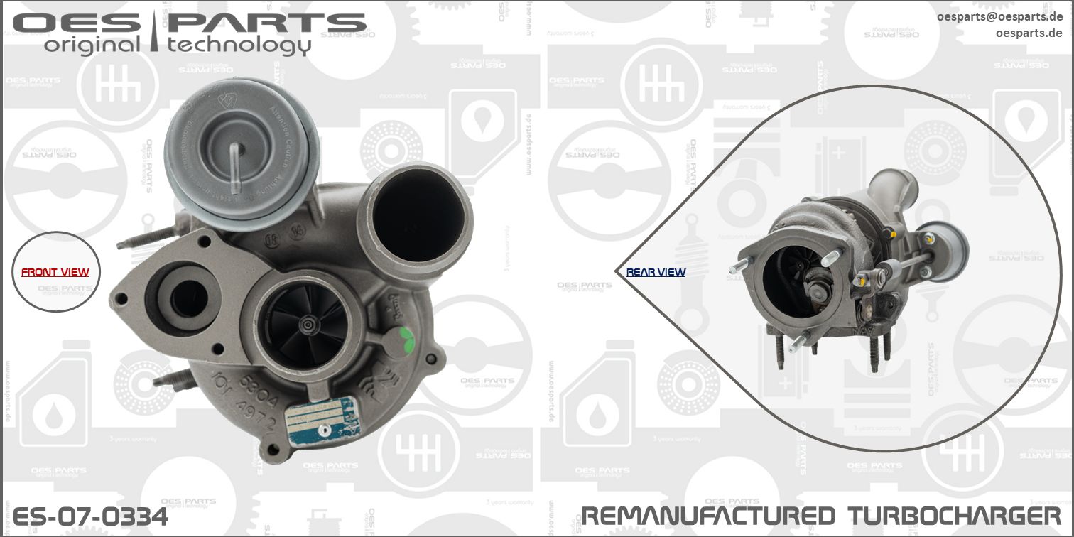 Turbocompresseur, suralimentation OES PARTS ES-07-0334