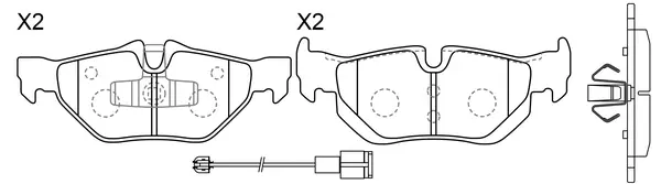 Kit de plaquettes de frein, frein à disque SB BP32511W