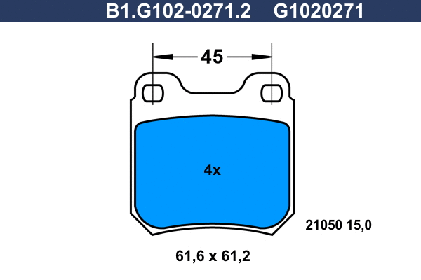 Kit de plaquettes de frein, frein à disque GALFER B1.G102-0271.2