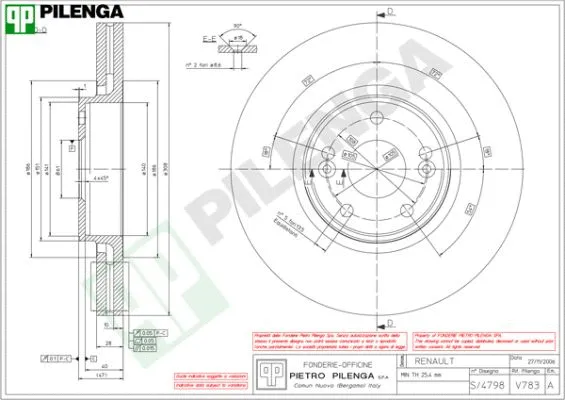 Disque de frein PILENGA V783