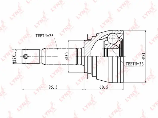 Jeu de joints, arbre de transmission LYNXAUTO CO-3605