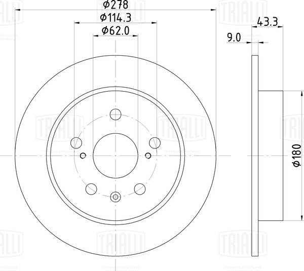 Disque de frein TRIALLI DF 190615