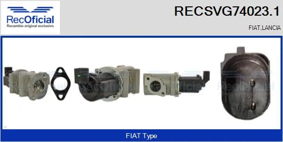 Vanne EGR RECOFICIAL RECSVG74023.1