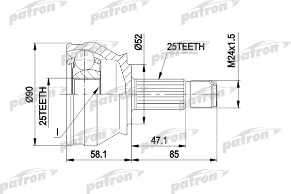 Jeu de joints, arbre de transmission PATRON PCV1032
