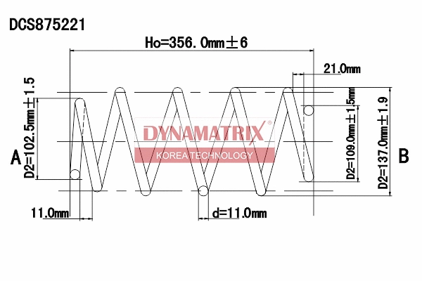 Ressort de suspension DYNAMATRIX DCS875221