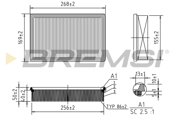 Filtre à air BREMSI FA0570