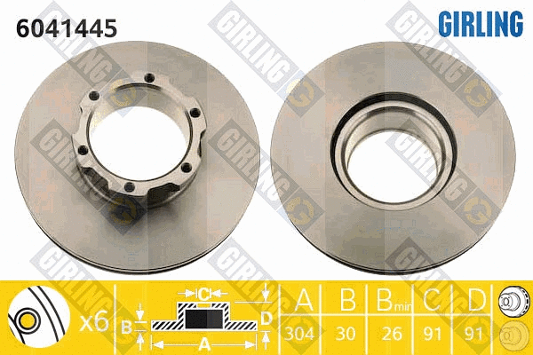 Disque de frein GIRLING 6041445
