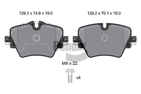 Kit de plaquettes de frein, frein à disque BENDIX Braking BPD2501