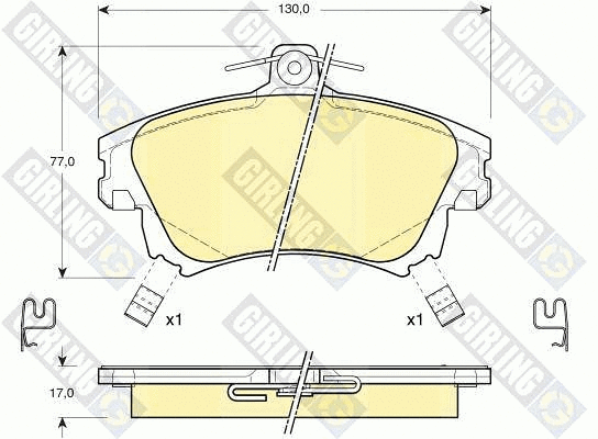 Kit de plaquettes de frein, frein à disque GIRLING 6113131