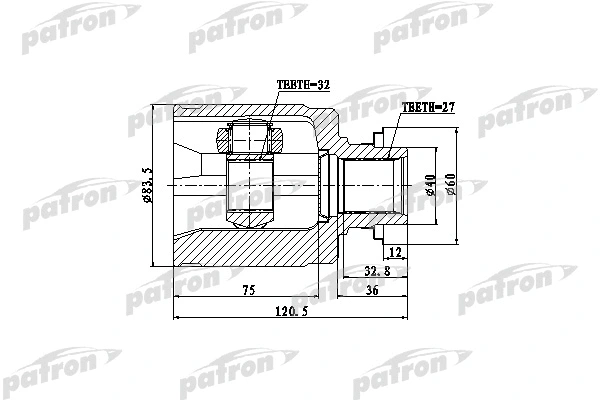 Jeu de joints, arbre de transmission PATRON PCV4013