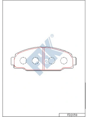 Kit de plaquettes de frein, frein à disque FBK FD2059