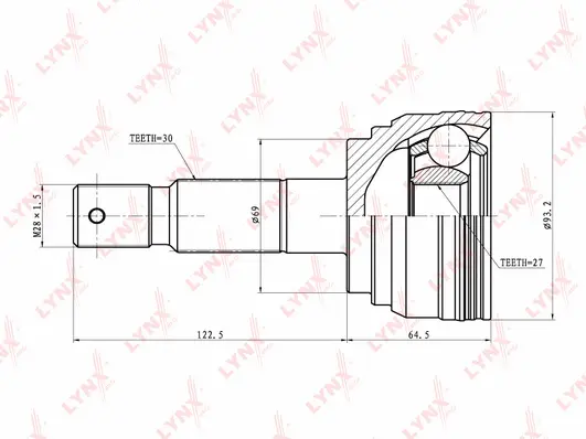 Jeu de joints, arbre de transmission LYNXAUTO CO-7536