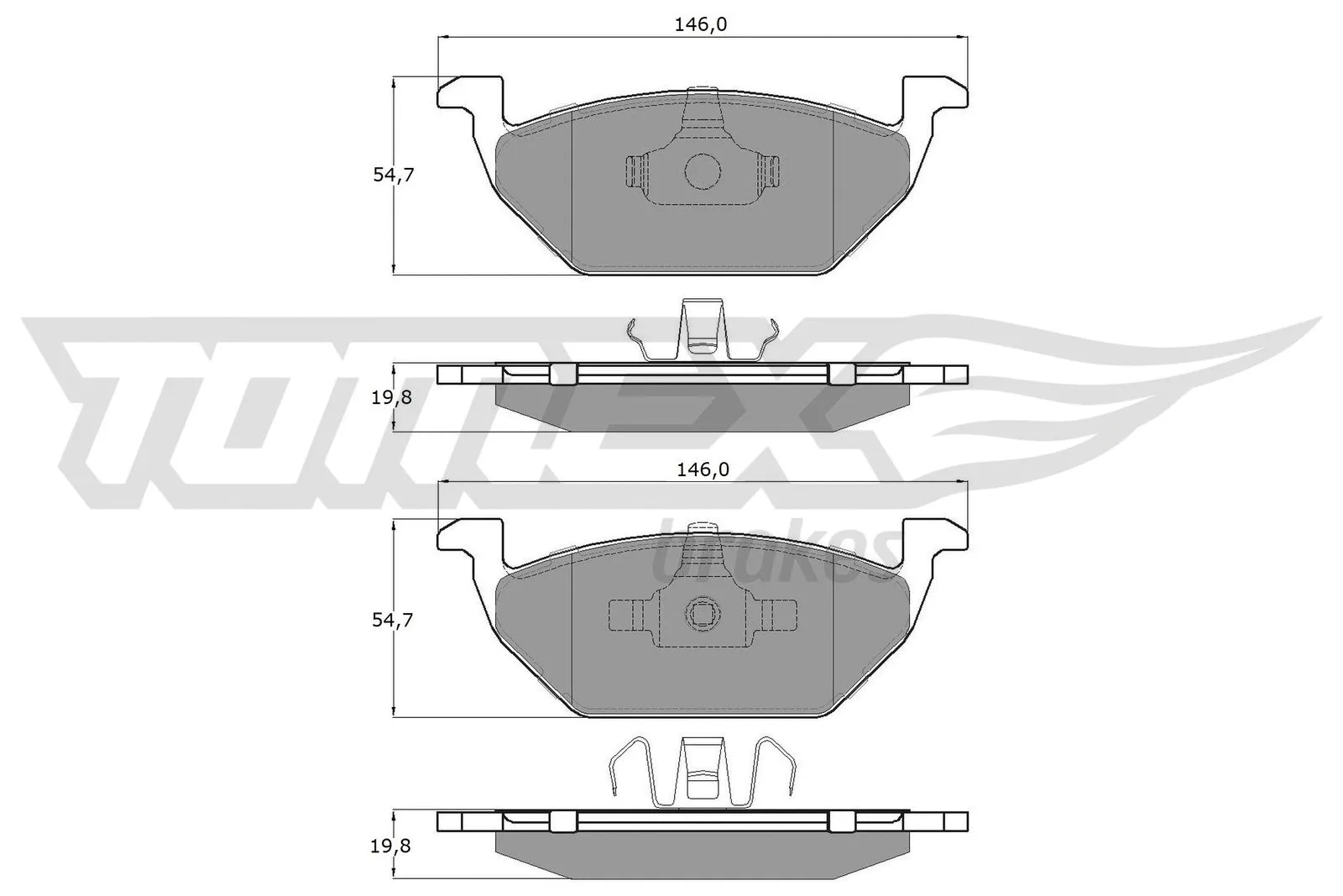 Kit de plaquettes de frein, frein à disque TOMEX Brakes TX 12-10
