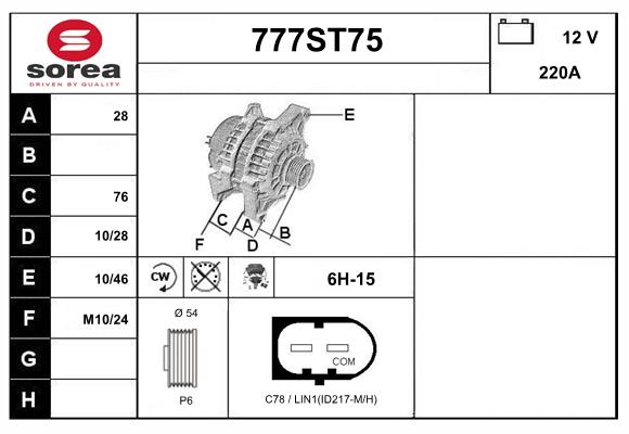 Alternateur STARTCAR 777ST75