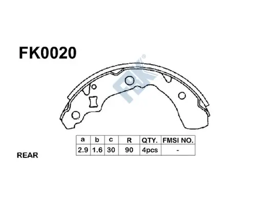 Jeu de mâchoires de frein FBK FK0020