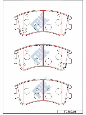 Kit de plaquettes de frein, frein à disque FBK FD3822M