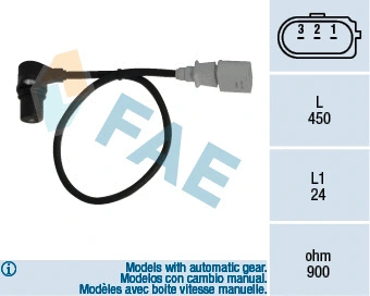 Capteur d'angle, vilebrequin FAE 79055