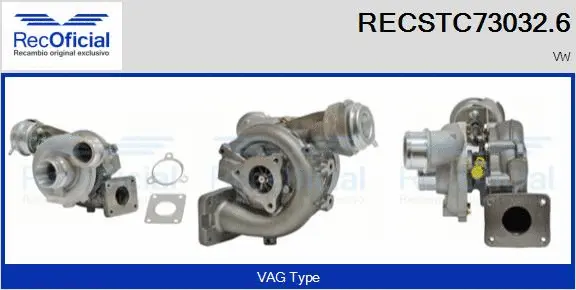 Turbocompresseur, suralimentation RECOFICIAL RECSTC73032.6