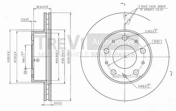 Disque de frein TREVI AUTOMOTIVE BD1158