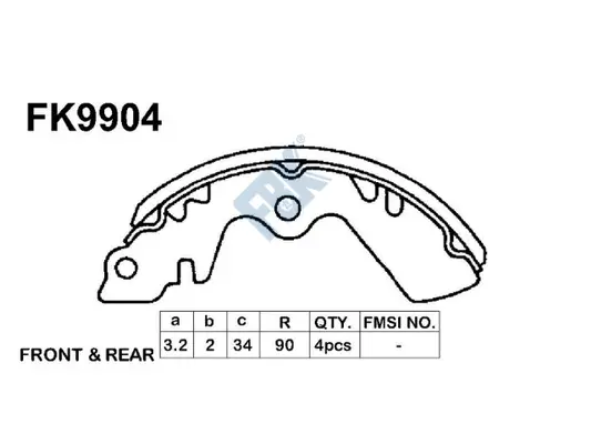 Jeu de mâchoires de frein FBK FK9904