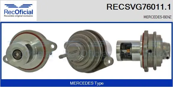 Vanne EGR RECOFICIAL RECSVG76011.1