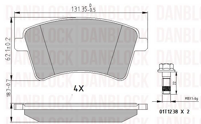 Kit de plaquettes de frein, frein à disque DANBLOCK DB 510654