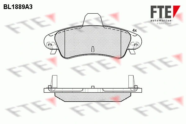 Kit de plaquettes de frein, frein à disque FTE 9010473