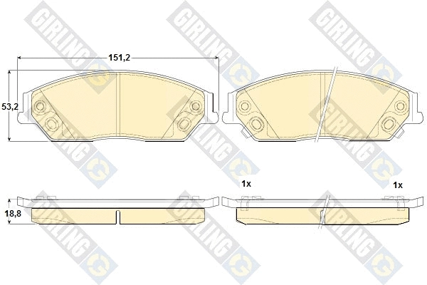 Kit de plaquettes de frein, frein à disque GIRLING 6136146