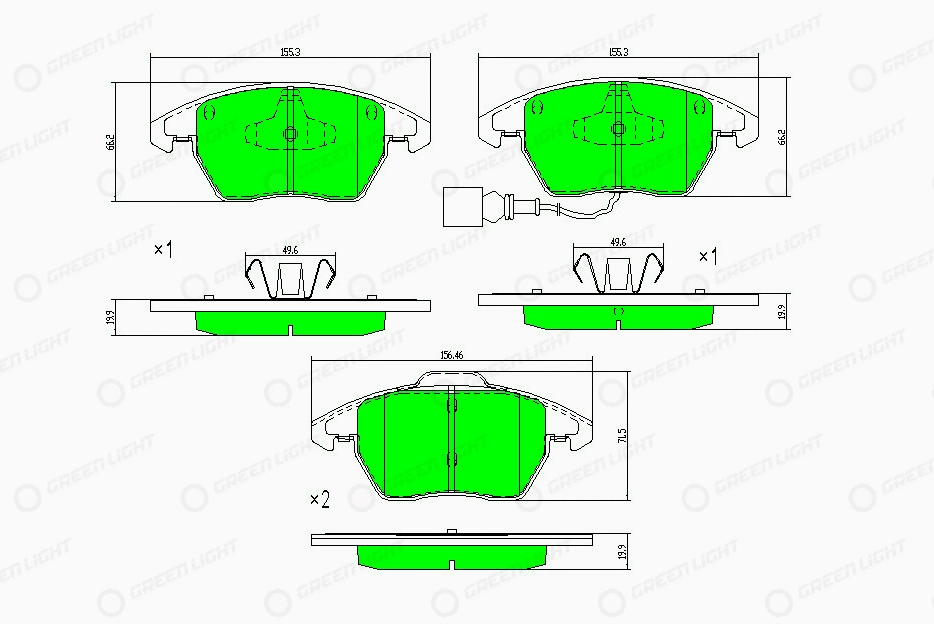 Kit de plaquettes de frein, frein à disque Automotive Adriado GLBP0199