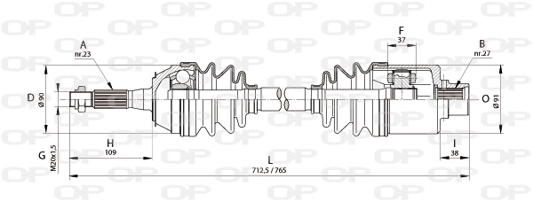 Arbre de transmission OPEN PARTS DRS6148.00