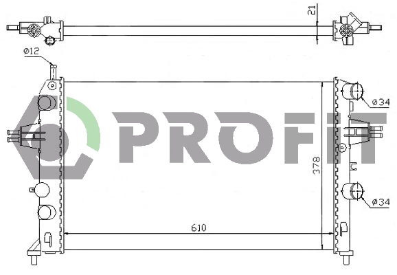Radiateur, refroidissement du moteur PROFIT PR 5054A3