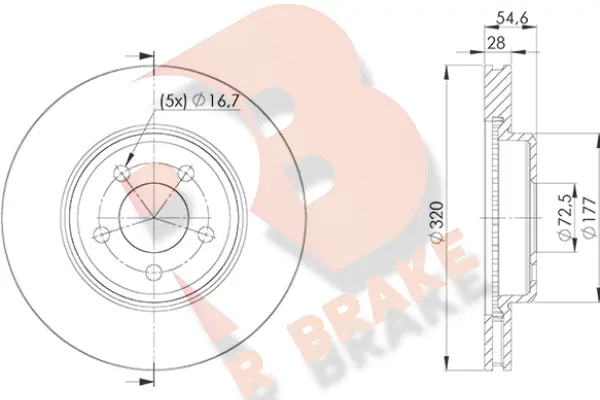 Disque de frein R BRAKE 78RBD29196