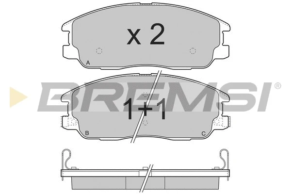 Kit de plaquettes de frein, frein à disque BREMSI BP3268