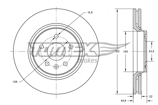 Disque de frein TOMEX Brakes TX 74-14
