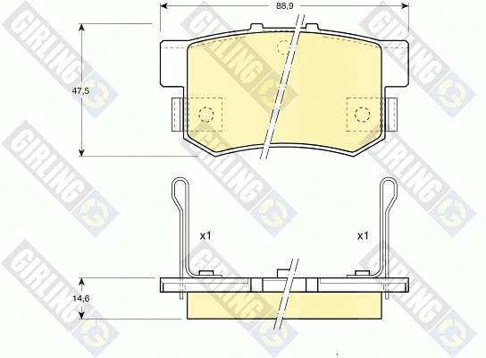 Kit de plaquettes de frein, frein à disque GIRLING 6107749