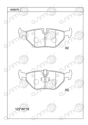 Kit de plaquettes de frein, frein à disque ASIMCO KD6075