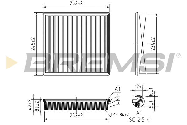 Filtre à air BREMSI FA1049