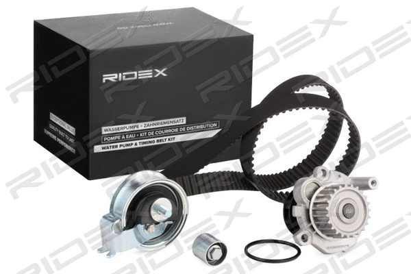 Pompe à eau + kit de courroie crantée RIDEX 3096W0170