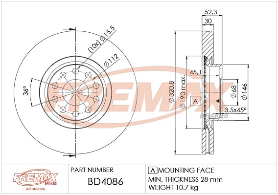 Disque de frein FREMAX BD-4086