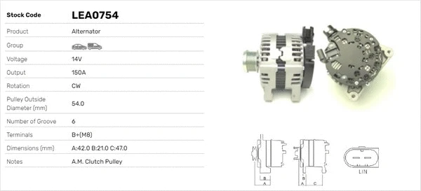 Alternateur LUSA LEA0754